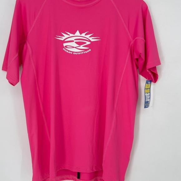 Ocean Outfitters Hot Pink Rash Guard Tee Short Sleeve‎ Top Women's Small 100% UV - Picture 2 of 9